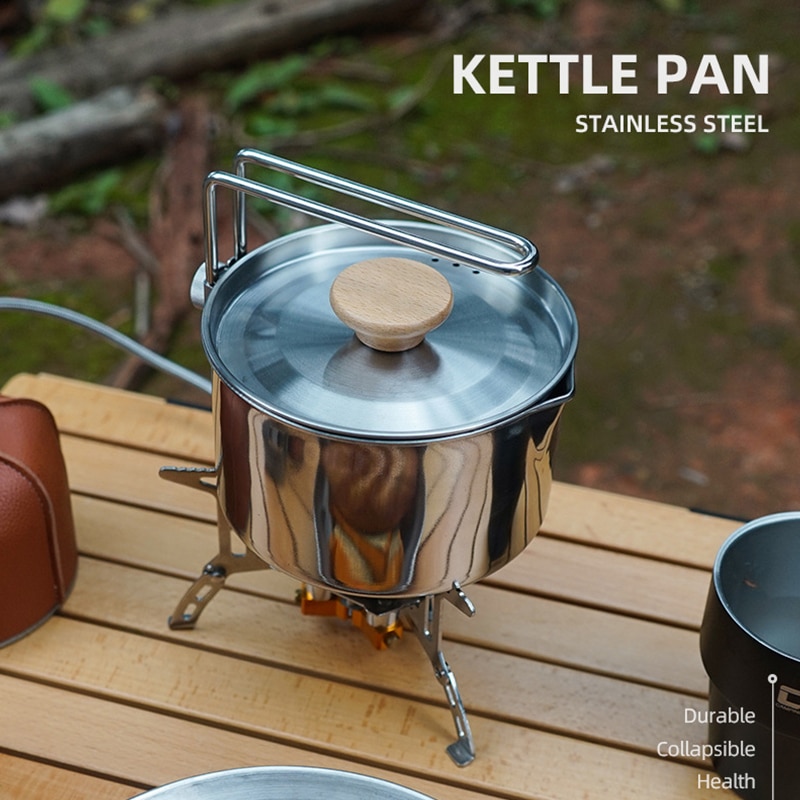 Stainless Steel Kettle Outdoor Camping Pot Teapot ..